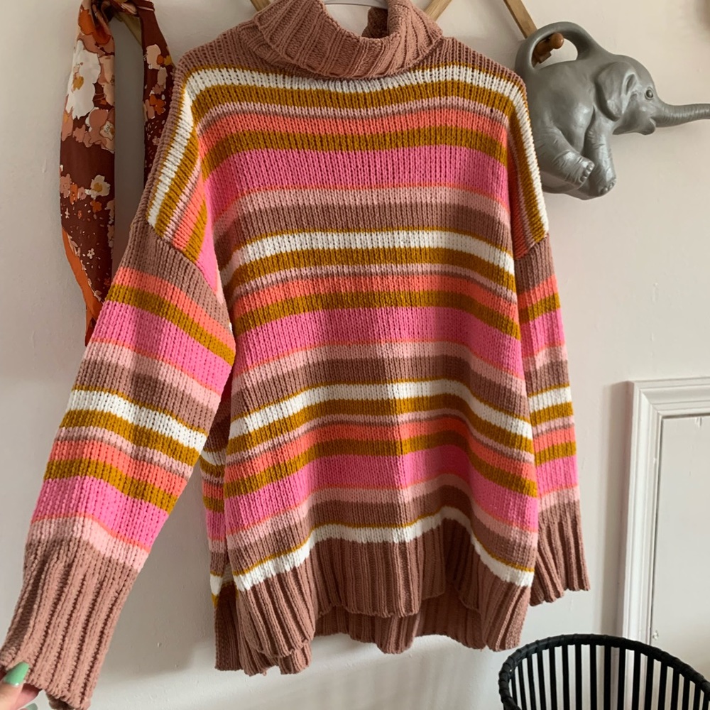 Aerie Chenille Turtleneck Sunset Sweater - Picture 2 of 6